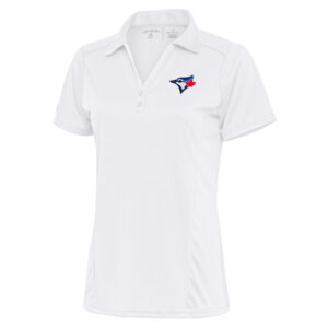 Women's Antigua White Toronto Blue Jays Logo Tribute Polo