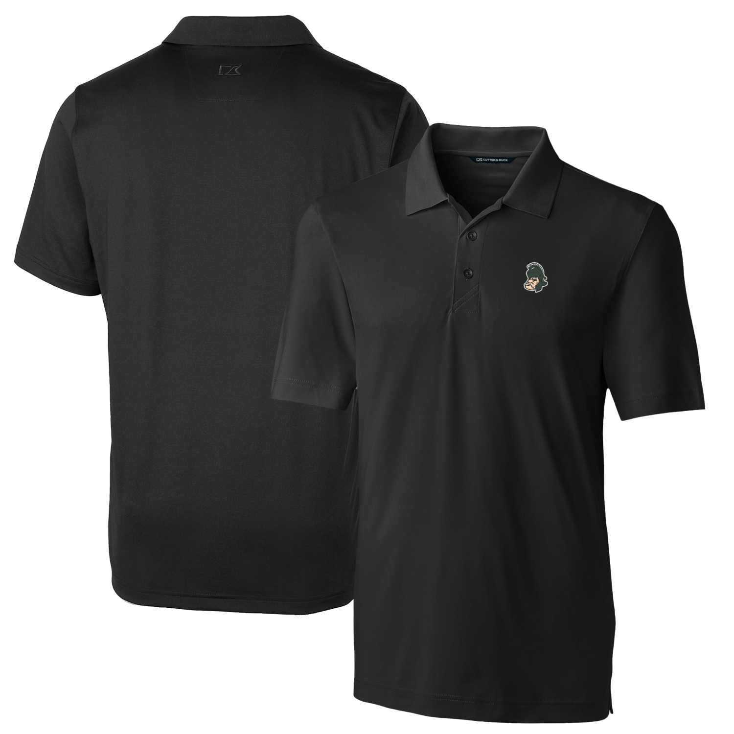 Men's Cutter & Buck Black Michigan State Spartans Logo Big & Tall Forge Stretch Polo - Image 2