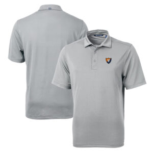 Men's Cutter & Buck Gray Illinois Fighting Illini Team Big & Tall Virtue Eco Pique Recycled Polo