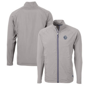 Men's Cutter & Buck Gray Penn State Nittany Lions Adapt Eco Knit Hybrid Recycled Full-Zip Jacket