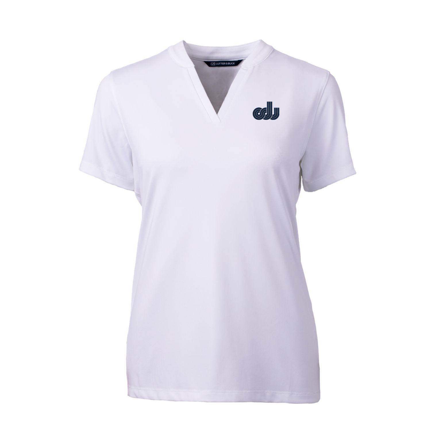 Women's Cutter & Buck White Old Dominion Monarchs Forge Stretch Blade V-Neck Top - Image 3