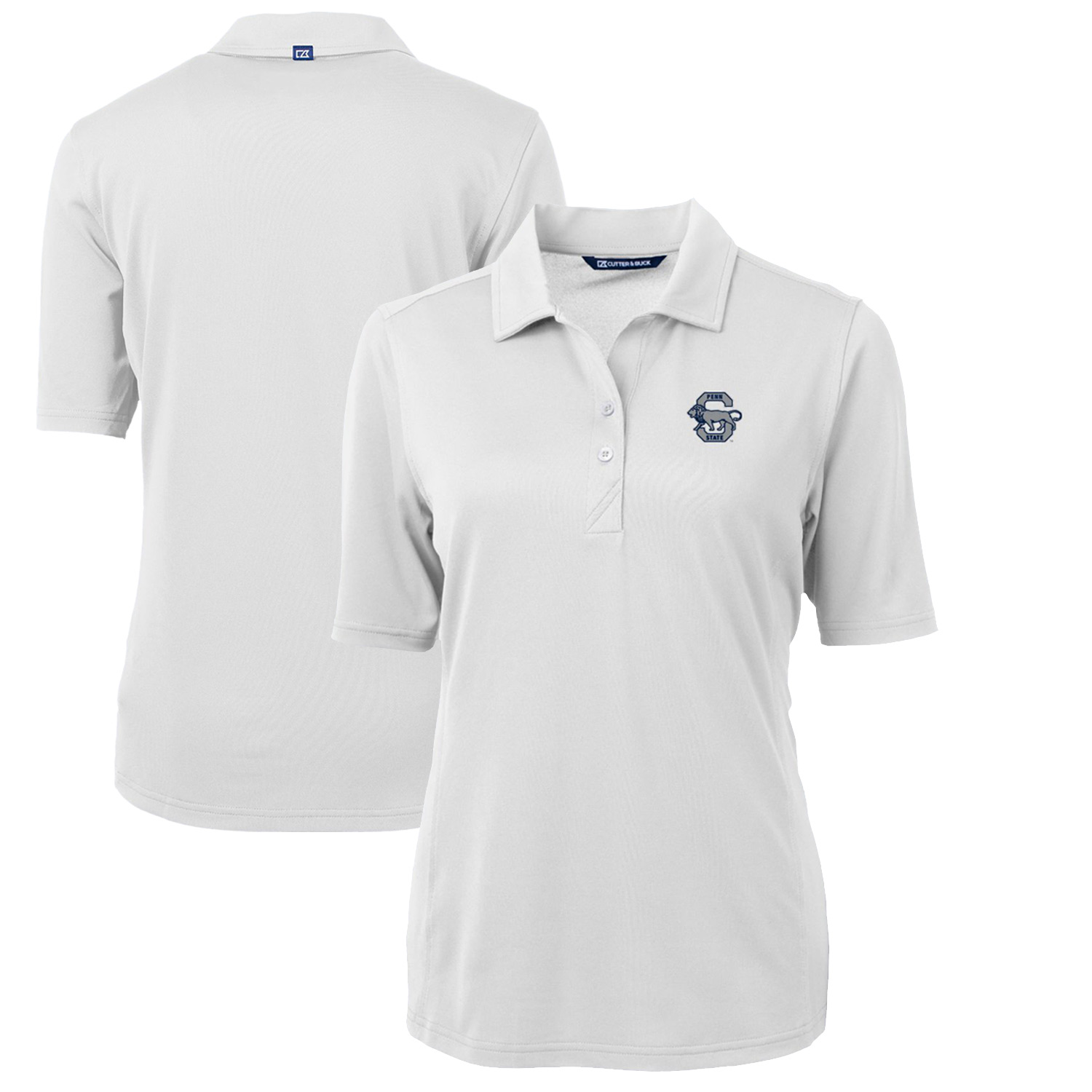 Women's Cutter & Buck White Penn State Nittany Lions Team Virtue Eco Pique Recycled Polo