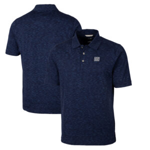 Men's Cutter & Buck Navy New York Giants Advantage Tri-Blend Space Dye Big & Tall Throwback Polo