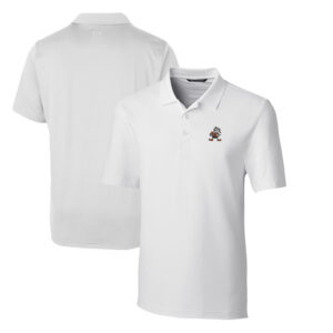 Men's Cutter & Buck White Cleveland Browns Throwback Logo Forge Stretch Polo