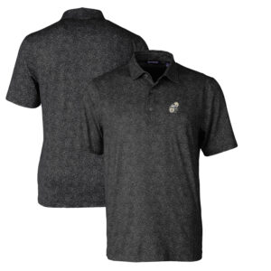 Men's Cutter & Buck Black New Orleans Saints Throwback Logo Pike Constellation Stretch Polo