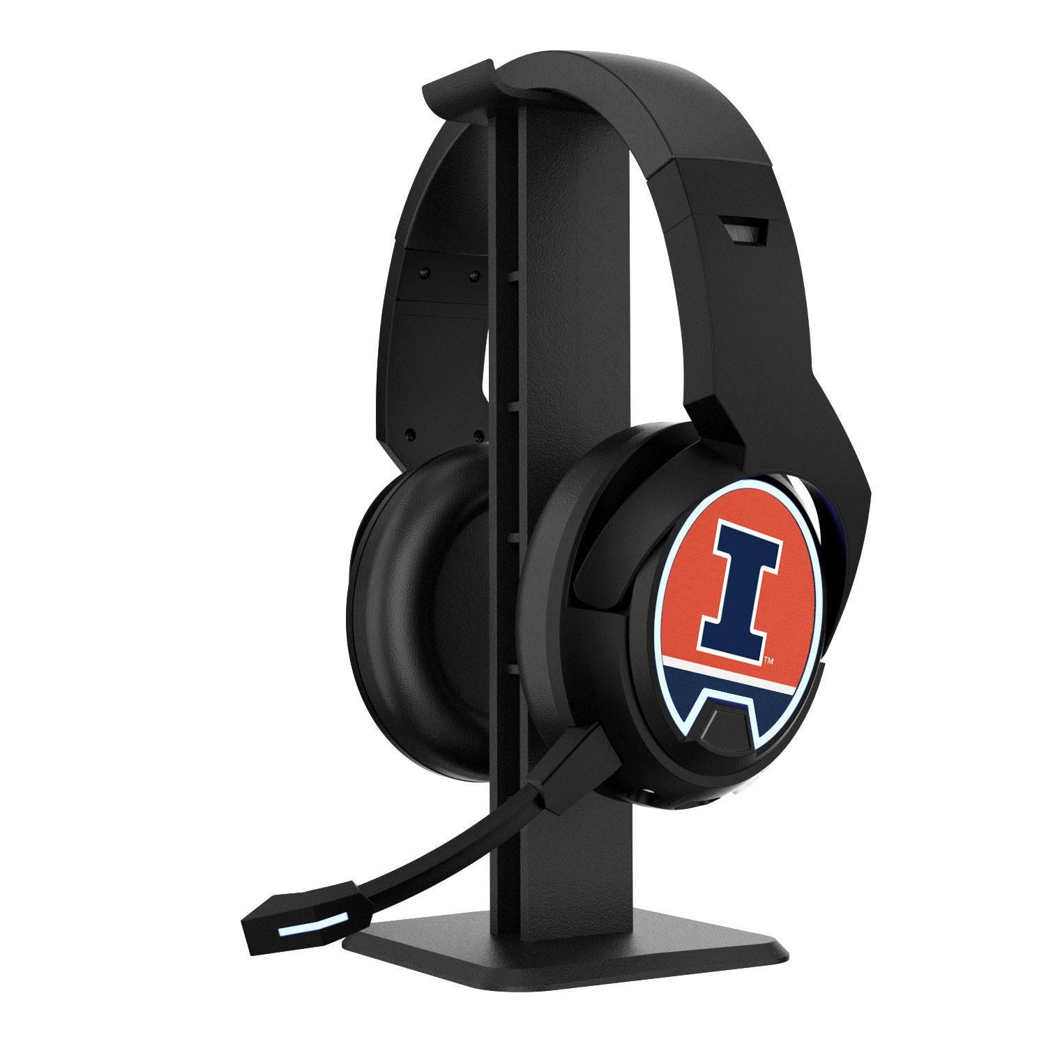 Illinois Fighting Illini Logo Wireless Bluetooth Gaming Headphones & Stand