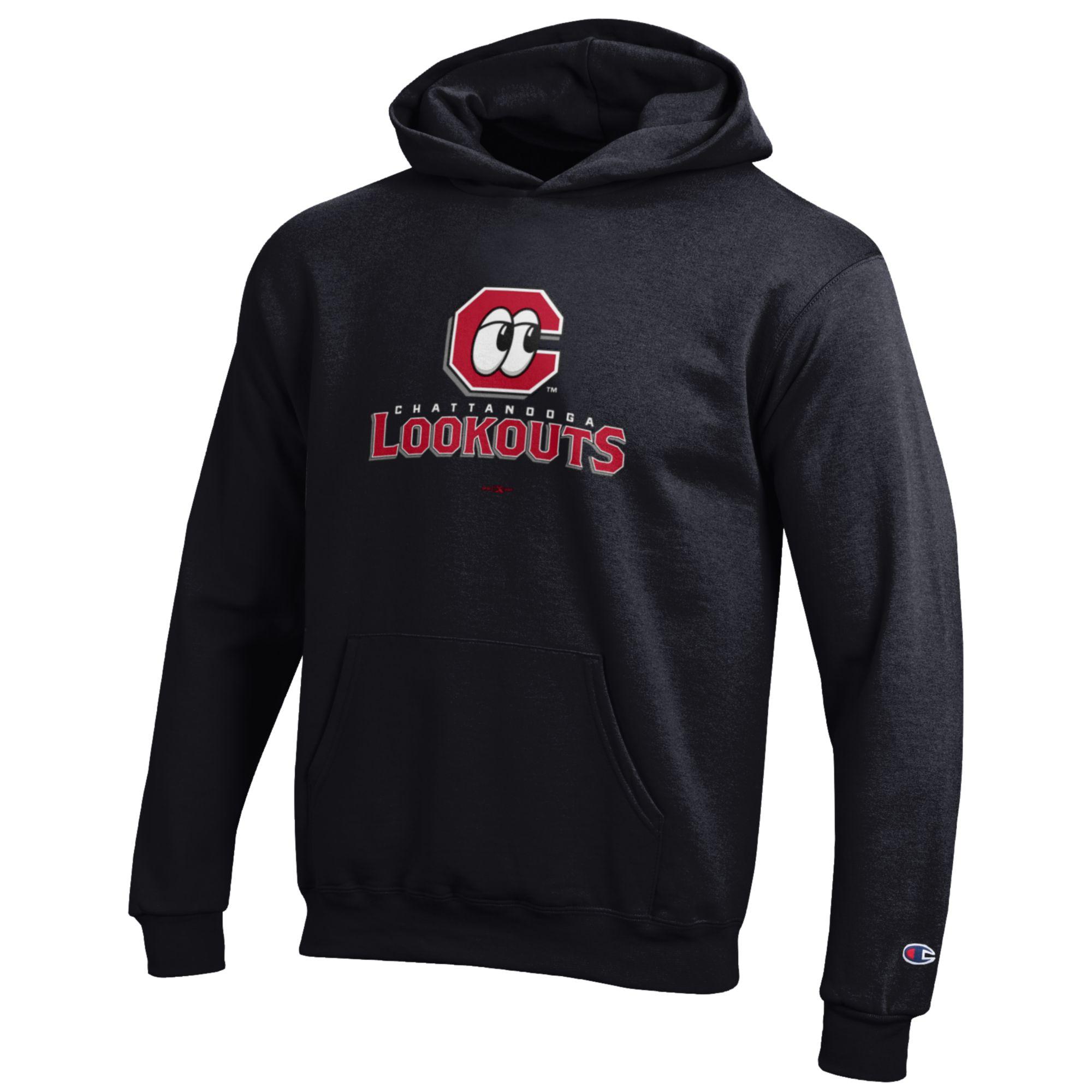 Youth Champion Black Chattanooga Lookouts Eco Powerblend Pullover Hoodie - Image 3