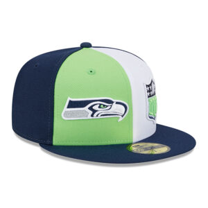 Men's New Era  Neon Green/College Navy Seattle Seahawks 2023 Sideline 59FIFTY Fitted Hat