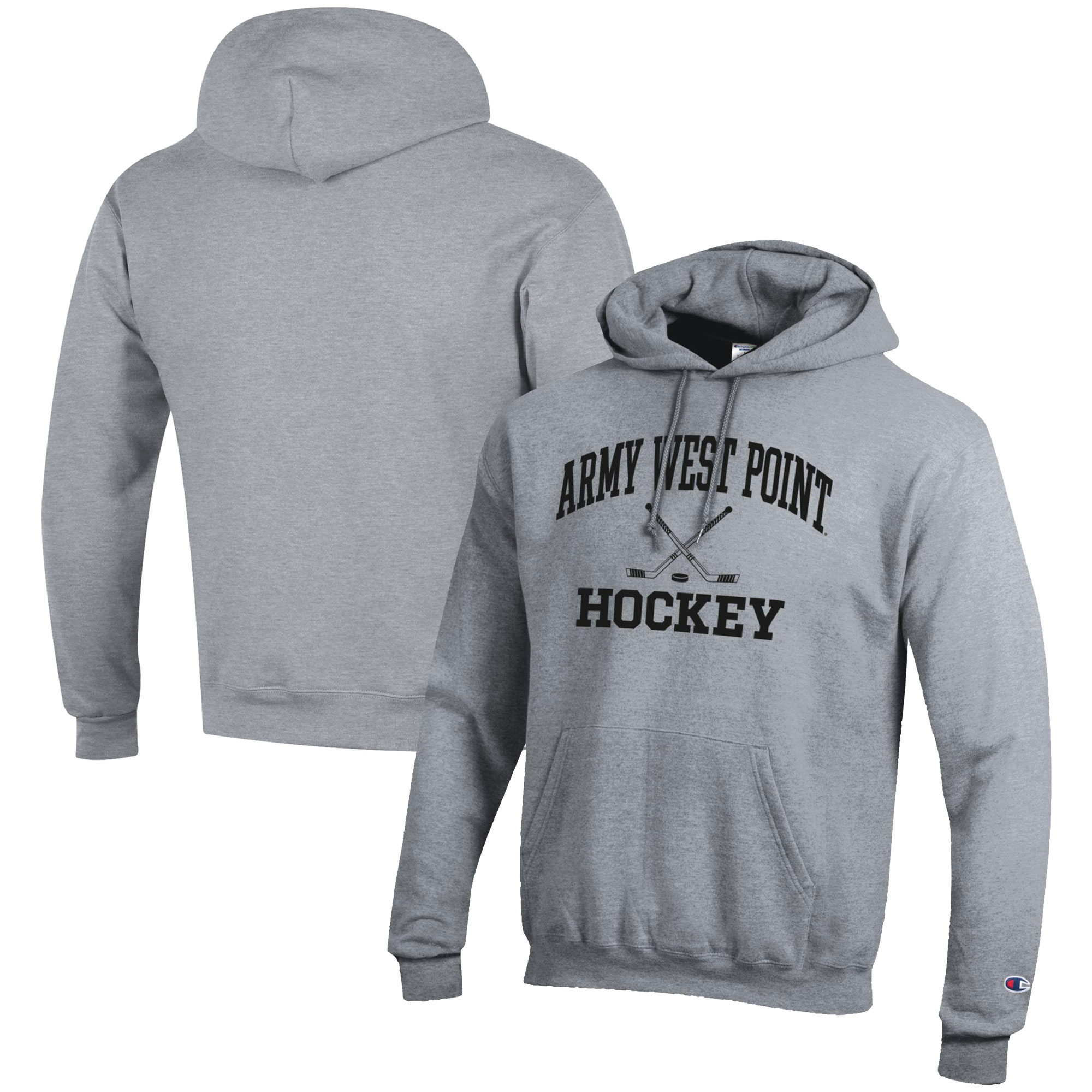 Men's Champion Gray Army Black Knights Hockey Icon Pullover Hoodie - Image 2