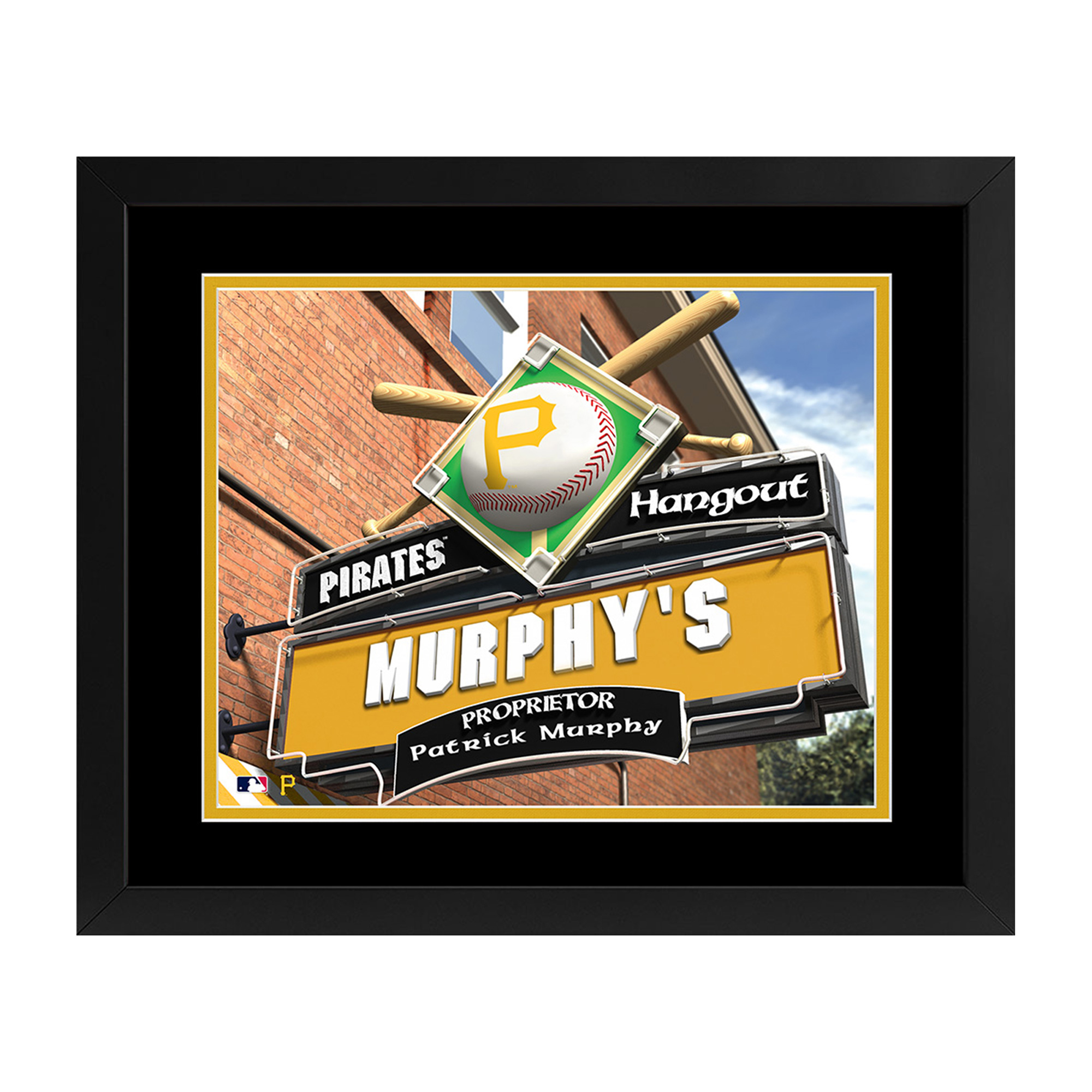 Imperial Pittsburgh Pirates Personalized 14'' x 18'' Print Hangout Sign