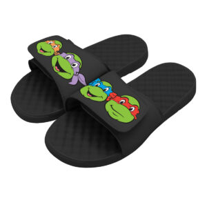 Men's ISlide  Black Teenage Mutant Ninja Turtles Heads Slide Sandals