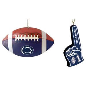 The Memory Company Penn State Nittany Lions Two-Pack Football & Foam Finger Ornament Set