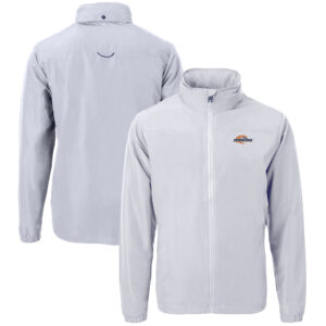 Men's Cutter & Buck  Gray Pepperdine Waves Big & Tall Charter Eco Knit Recycled Full-Zip Jacket