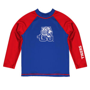 Youth Vive La Fete  Blue/Red Tennessee State Tigers Solid Contrast Contrast Rash Guard