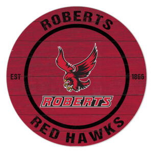 Roberts Wesleyan Redhawks 20" Indoor/Outdoor Team Color Circle Sign
