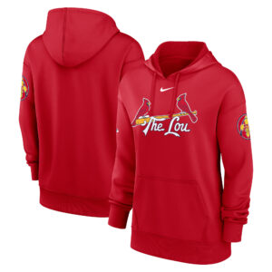 Women's Nike Red St. Louis Cardinals 2024 City Connect Authentic Collection Practice Performance Pullover Hoodie