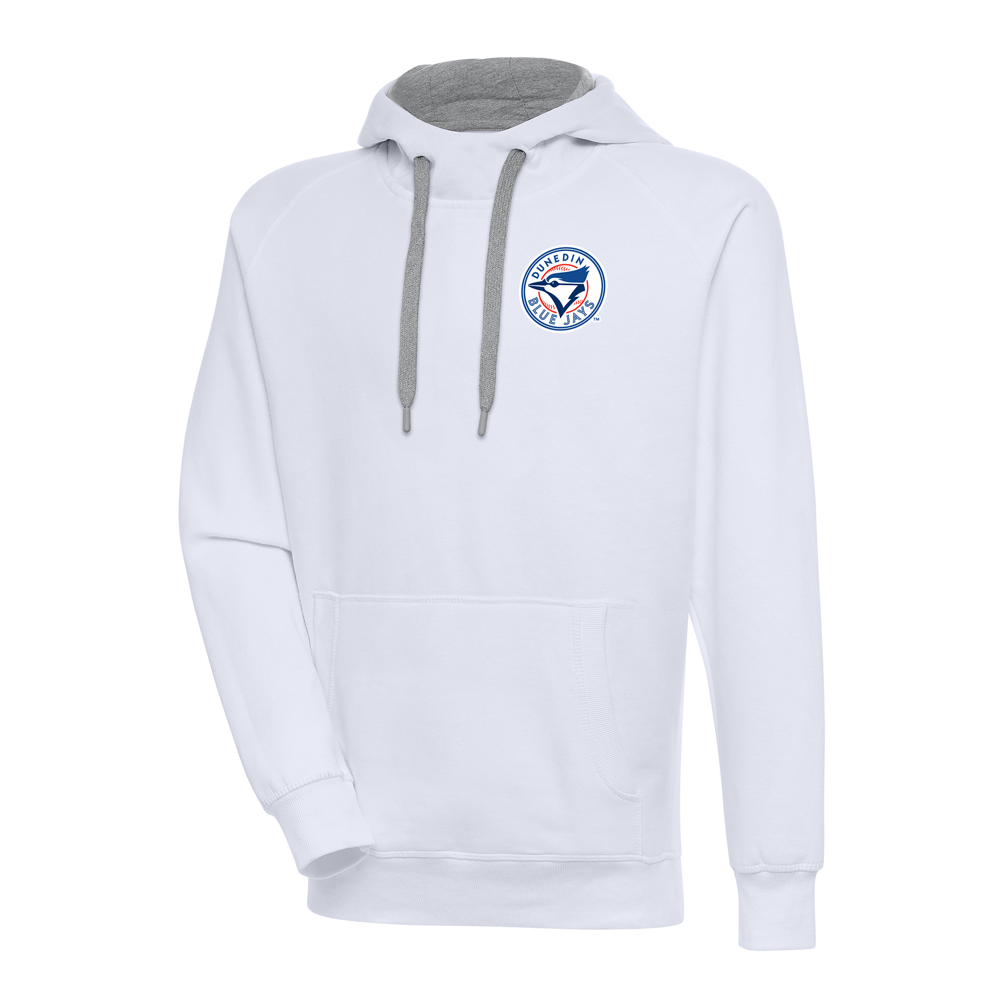 Men's Antigua White Dunedin Blue Jays Victory Pullover Hoodie