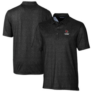 Men's Cutter & Buck  Black Louisville Cardinals Alumni Logo Pike Micro Floral Print Stretch Polo