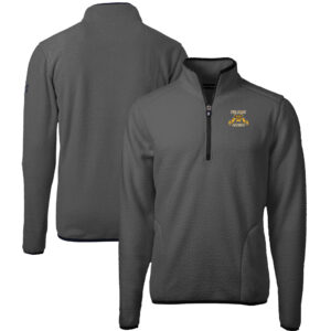Men's Cutter & Buck  Gray/Black North Carolina A&T Aggies Cascade Eco Sherpa Fleece Quarter-Zip Pullover Jacket