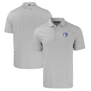 Men's Cutter & Buck  Gray/White Saint Louis Billikens Forge Eco Double Stripe Stretch Recycled Polo
