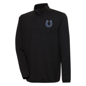 Men's Antigua  Black Indianapolis Colts Streamer Quarter-Snap Pullover Jacket
