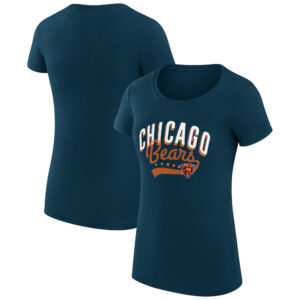 Women's G-III 4Her by Carl Banks Navy Chicago Bears Filigree Logo Fitted T-Shirt