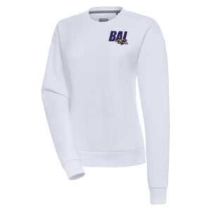 Women's Antigua  White Baltimore Ravens Victory Pullover Sweatshirt