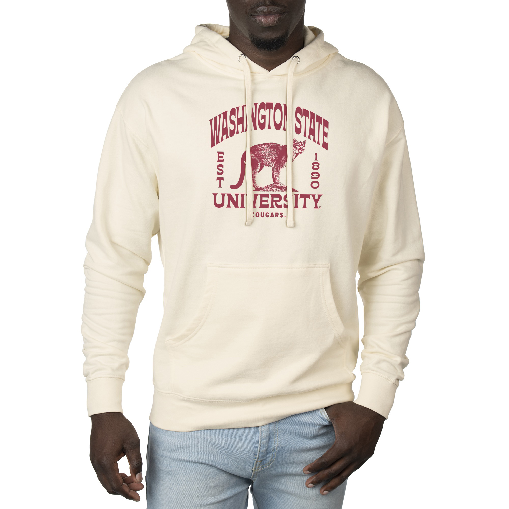 Men's Uscape Apparel Cream Washington State Cougars Standard Pullover Hoodie