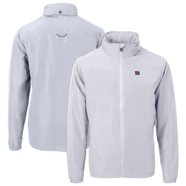 Men's Cutter & Buck  Gray New York Giants  Charter Eco Recycled Full-Zip Jacket