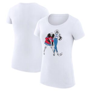 Women's G-III 4Her by Carl Banks White New York Rangers Hockey Girls Fitted T-Shirt