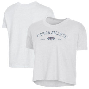 Women's Alternative Apparel White Florida Atlantic Owls Retro Jersey Headliner Cropped T-Shirt