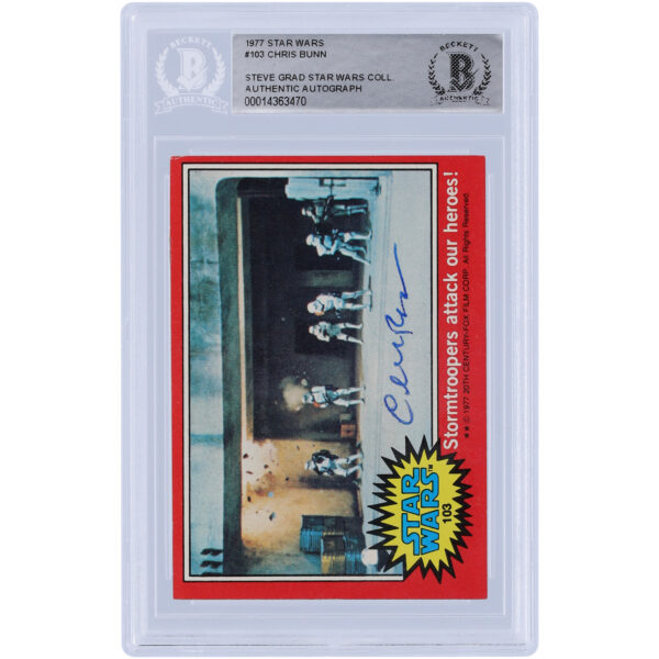 Chris Bunn Star Wars Autographed 1977 Topps Star Wars #103 BAS Authenticated Card - Image 5