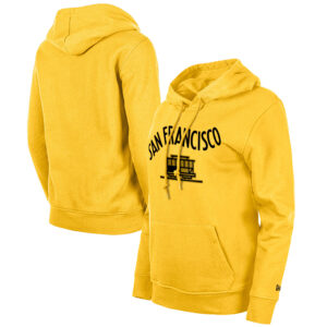 Women's New Era Gold Golden State Warriors 2023/24 City Edition Pullover Hoodie
