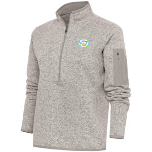 Women's Antigua  Oatmeal Southern University Jaguars Fortune Half-Zip Jacket