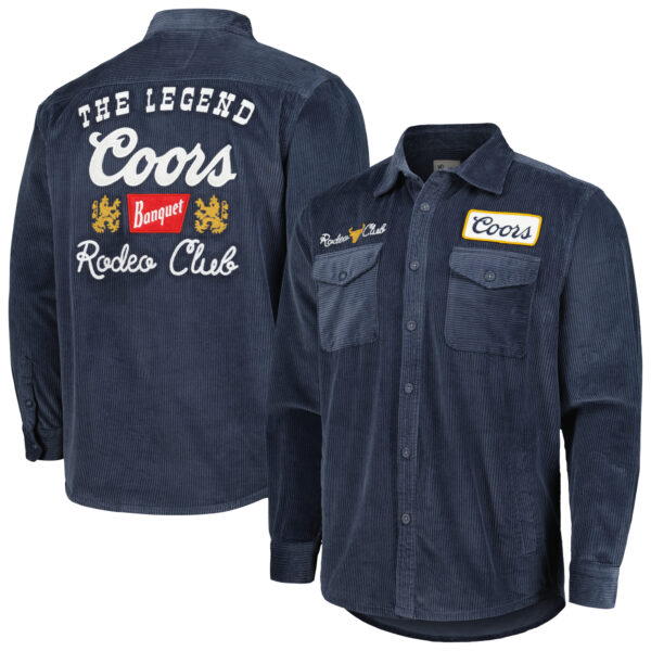 Men's American Needle Navy Coors Reynolds Corduroy Button-Up Long Sleeve Shirt - Image 5