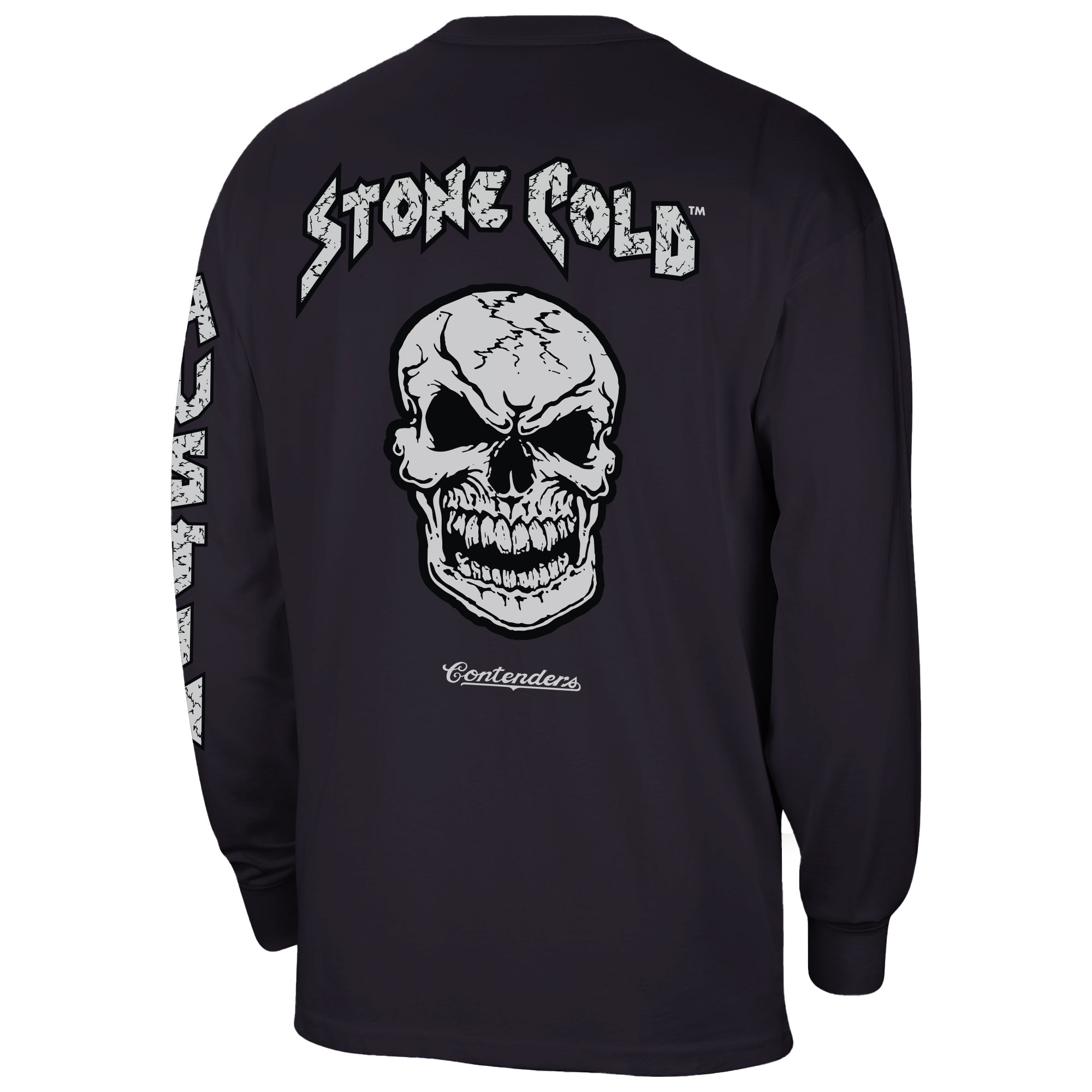 Men's Contenders Clothing Black "Stone Cold" Steve Austin 3:16 Skull Long Sleeve T-Shirt - Image 7