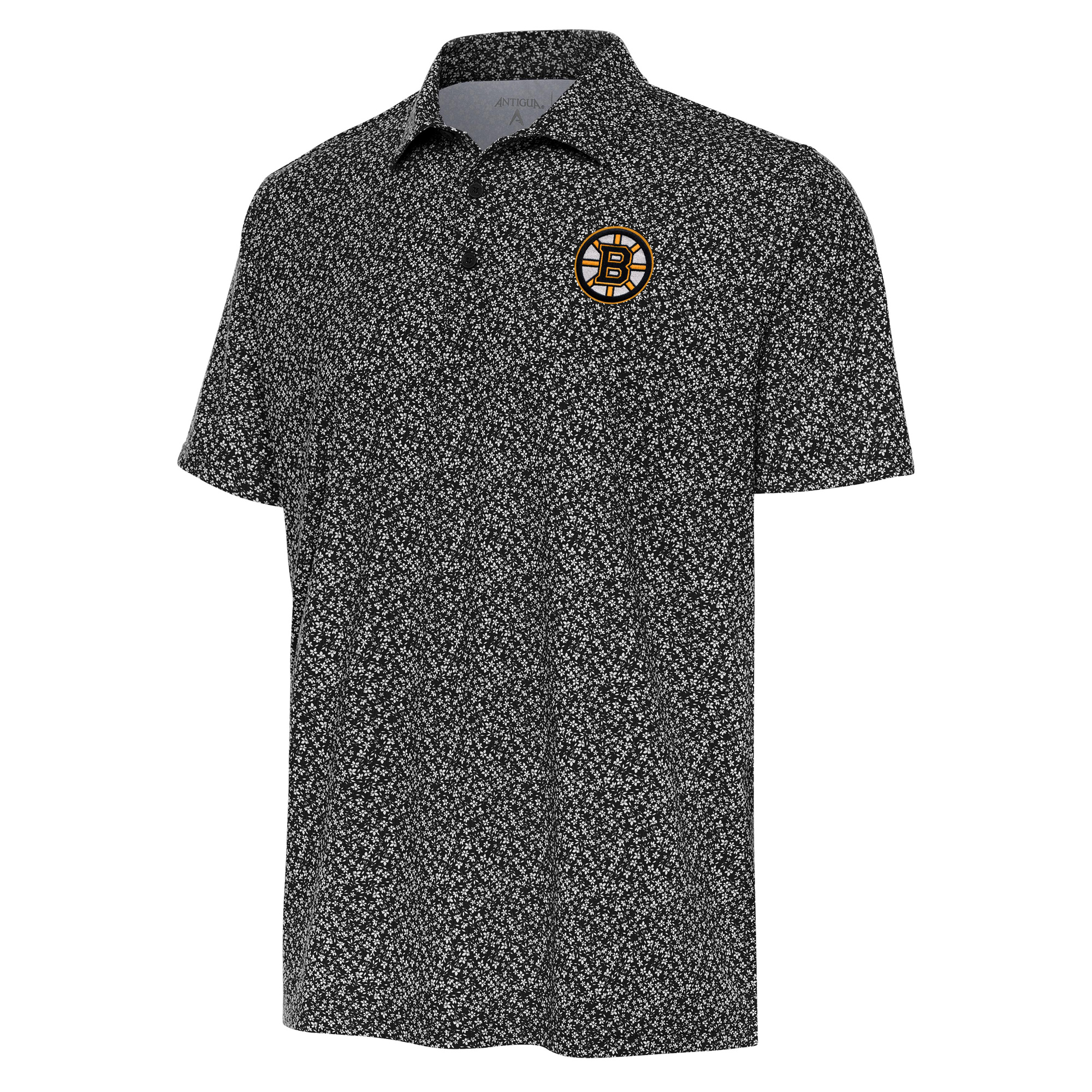 Men's Antigua Black Boston Bruins Terrace Polo