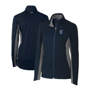 Women's  Cutter & Buck  Navy Corpus Christi Hooks Navigate Softshell Full-Zip Jacket