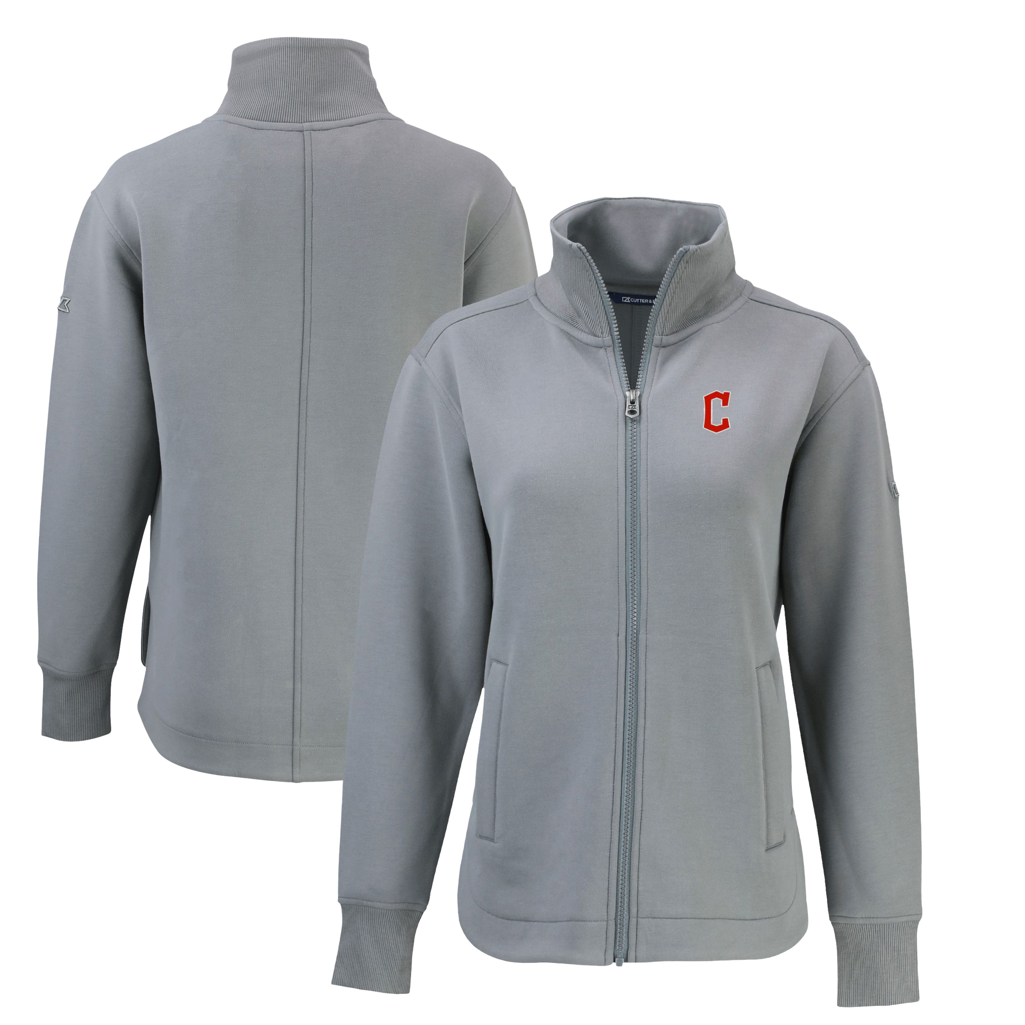 Women's Cutter & Buck Gray Cleveland Guardians Roam Eco Recycled Full-Zip Jacket - Image 2