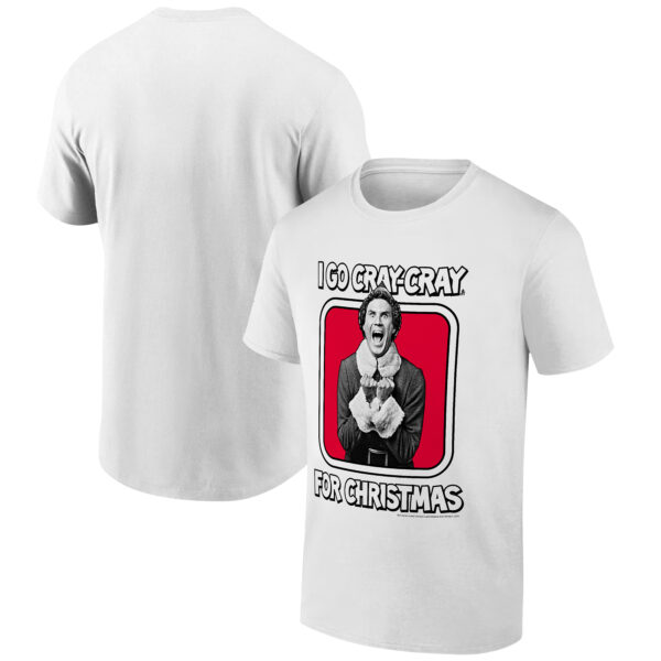 Men's Ripple Junction White Elf Cray-Cray for Christmas Holiday Graphic T-Shirt - Image 4