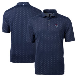 Men's Cutter & Buck Navy Binghamton Rumble Ponies Big & Tall Virtue Eco Pique Tile Print Recycled Polo