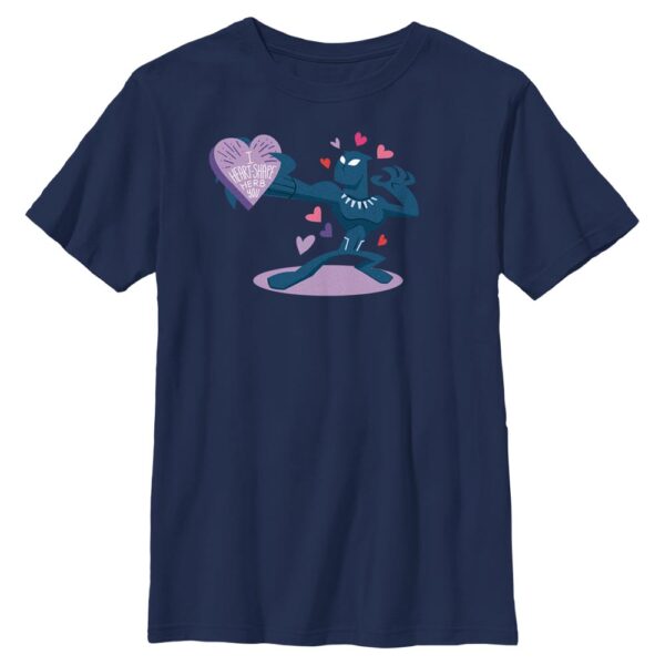 Youth Mad Engine Navy Black Panther Valentine's Day T-Shirt