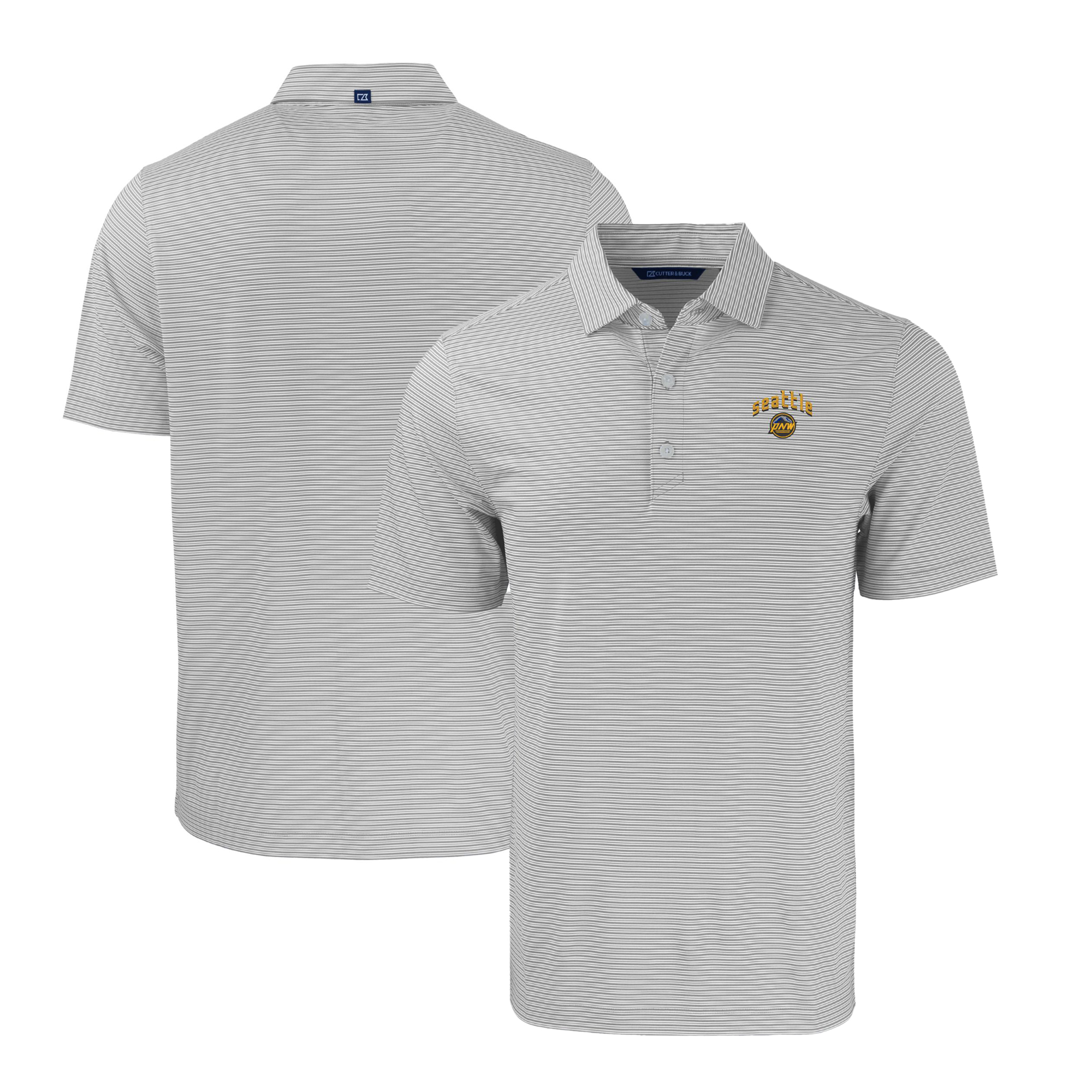 Men's Cutter & Buck Gray Seattle Mariners City Connect Big & Tall Forge Eco Double Stripe Stretch Recycled Polo