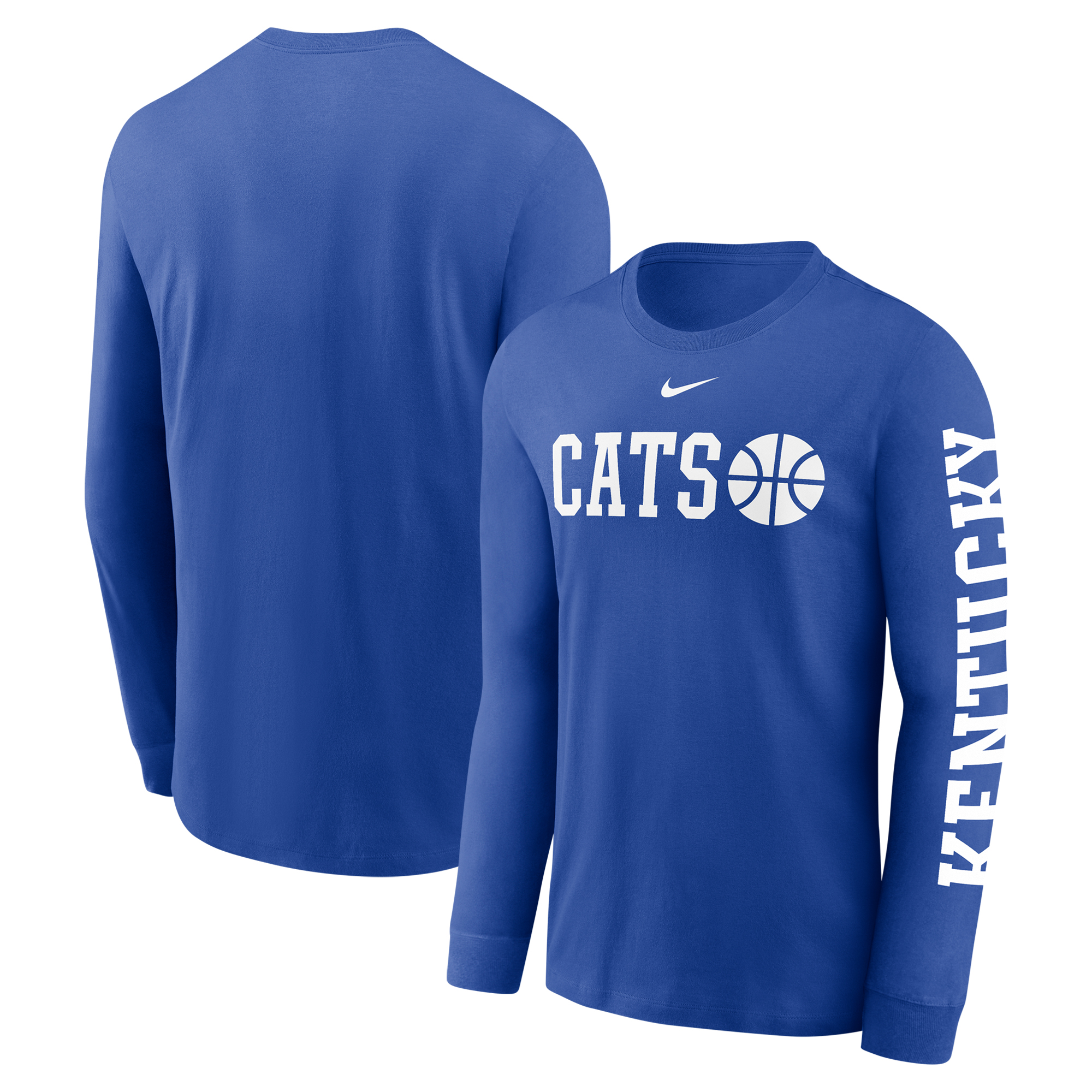 Men's Nike Royal Kentucky Wildcats Basketball Icon Two-Hit Long Sleeve T-Shirt