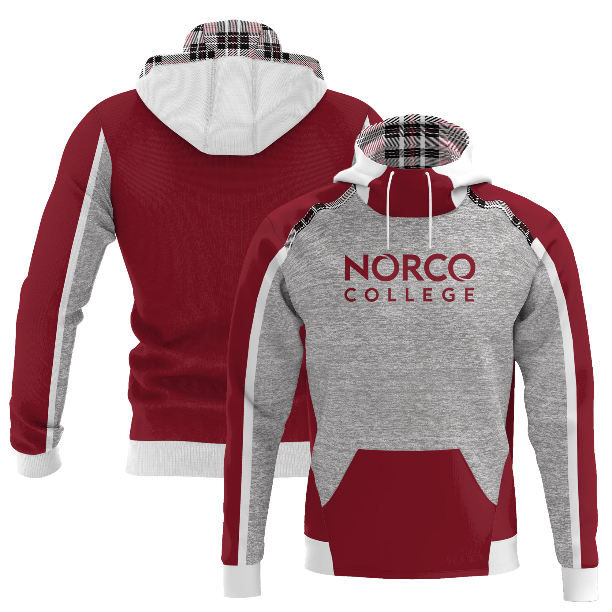 Men's ProSphere Red Norco College Mustangs Scuba Neck Pullover Hoodie