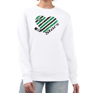 Women's G-III 4Her by Carl Banks  White Dallas Stars Heart Graphic Pullover Sweatshirt
