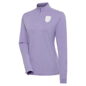 Women's Antigua  Lavender San Jose Earthquakes White Logo Finish Quarter-Zip Top
