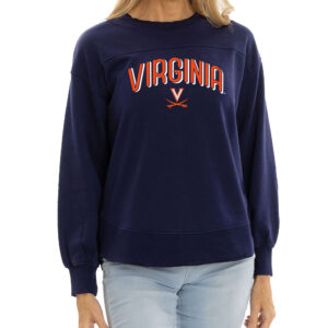 Women's  Navy Virginia Cavaliers Yvette Pullover Sweatshirt