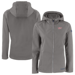 Women's Cutter & Buck Charcoal Minnesota Twins Evoke Eco Softshell Recycled Full-Zip Jacket