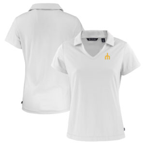 Women's Cutter & Buck White Seattle Mariners Daybreak Eco Recycled V-Neck Polo